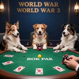 Dogs playing poker during World War 3