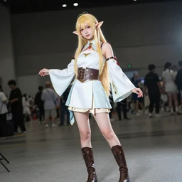 nayeon cosplaying an elf sorceress at dragoncon, wide angle, flash photography, full resolution, 3 5 mm, f / 2. 8