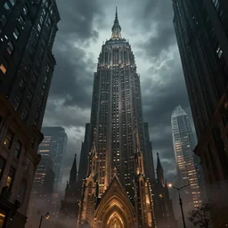 wizard tower in downtown manhattan, an epic fantasy, dramatic lighting, cinematic, establishing shot, extremely high detail, photorealistic, cinematic lighting, artstation, by simon stalenhag, horizon forbidden west
