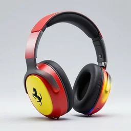 Concept art of a headphone with Ferrari style, Photography,  4k, Super-Resolution, RGB, product pic