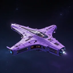spelljammer ship floating in space, purple