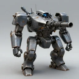 concept art of a combat robot with a 2 0 mm autocannon, ultra high detail, photorealistic, uncropped