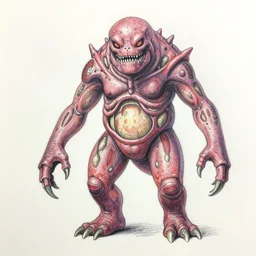 crayon drawing of demogorgon anatomy