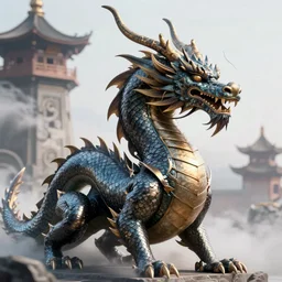 a majestic dragon, hd, high quality digital art