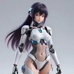 beautiful image of a anime android robot girl with glossy skin created by with a 3 d engine, artstation, high quality, highly detailed