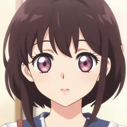 A woman with massive anime eyes