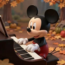 very beautiful portrait of an extremely cute and adorable mickey mouse playing piano, fantasy, character design by mark ryden and pixar and hayao miyazaki, sharp focus, concept art, harvest fall vibrancy, intricate detail, cinematic lighting, hyperrealistic, 3 5 mm, diorama macro photography, 8 k, 4 k