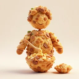 a human made out of food, digital art
