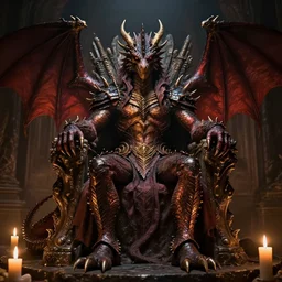 0 a dragon king sits on a throne by greg rutkowski magic realism hyper realistic 2 0 0 mm lens candlelight