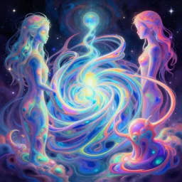 chromatic melting biological psychedelic realm possessed by astral beings trying to escape the end of time while wrapping around each other in a significantly meaningful exodus h. r. giger junji ito alphonse mucha lisa frank andree wallin