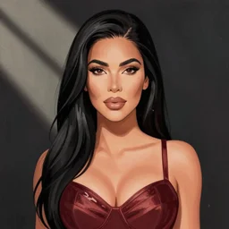 Cartoon painting of Khloe Kardashian, digital art