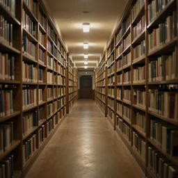 endless hallway, feeling of loneliness, movie theater, library, church
