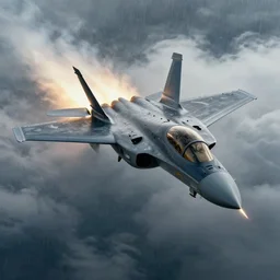 a cinematic painting of a fighter jet, sonic boom, beautiful lighting, high depth, ultra realistic, rain, clouds, artistic, by zack snyder