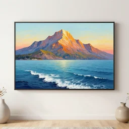 beautiful mountain art, ocean wall art, ocean art, optimistic