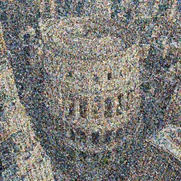aerial photo of the Collosal Titan walking on Manhattan
