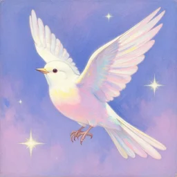 bird god of song and starlight. this pastel painting by the award - winning mangaka has interesting color contrasts, plenty of details and impeccable lighting.