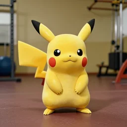 vintage photo of Pikachu in the gym