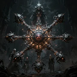hive mind nexus being, doom and scorn themed dark sf, intricate artwork masterpiece, ominous, epic, awesome, dramatic, horror, volumetric lighting, elden ring, by alexey egorov, zdizslaw beksinski, karol bak, brian froud, trending on cgsociety, octane render, 8 k