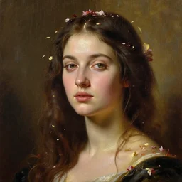 beautiful oil matte portrait painting, women rained on by flower petals, wonderful masterpiece highly detailed, beautiful cinematic light deep focus, elegant, digital painting, smooth, sharp focus, golden ratio, dramatic illumination, ultra realistic, 8 k, art by artemisia lomi gentileschi and caravaggio