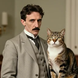 A badass photo of Nikola Tesla starring Movie Lawyer Cat, 50 mm