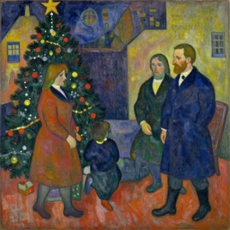the 1 2 days of christmas, expressionistic painting, extreme detail, by paul gauguin