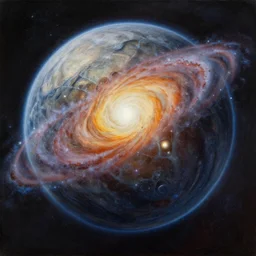 an epic colossal intergalactic Planetary portal, by Dean Ellis, by Vincent Di Fate, by Bruce Pennington, by David A. Hardy, by Wayne Barlowe, masterpiece, oil on canvas, trending on artstation, featured on pixiv, cinematic composition, dramatic scene, beautiful lighting, sharp, high details, astrophotography, no frames, 8K