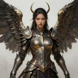 portrait of female warrior with wings, intricate, highly detailed, digital painting, artstation, concept art, smooth, sharp focus, illustration, unreal engine 5, 8 k, art by artgerm and greg rutkowski - n 1 0