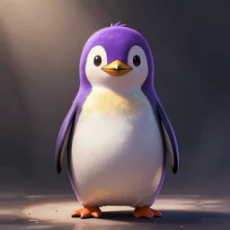 purple penguin, character design, simple, dramatic lighting, digital painting, artstation, concept art, sharp focus, illustration, studio ghibli animation