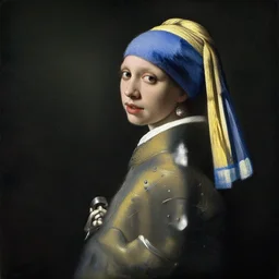 a painting of drake in knights armor by vermeer