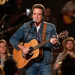 Johnny Cash singing a Country song to an audience, hyper realistic, super detailed, 4k, HDR, photograph