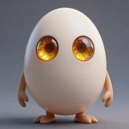 an egg monster, amber eyes symmetrical, highly detailed, digital art, sharp focus, trending on art station, glowing