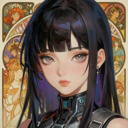 face of a beautiful cyberpunk girl character design, painting by sakimi chan, katsuya terada, zumi, craig mullins, frank frazetta, mucha, kidmo, trending on pixiv