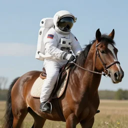 an astronaut riding a horse in photorealistic style, digital art