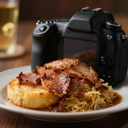 close - up focused dslr photograph of an belgian dinner, 8 k, high detail, volumetric lighting, hyperrealism, aesthetically pleasing, studio lighting, trending