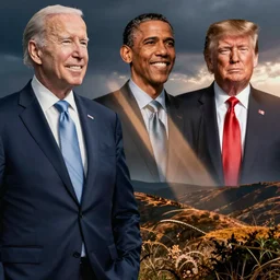 Joe Biden with Barrack Obama and Trump