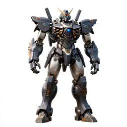 braided-hair giant mecha robot, high detail digital art, full body, standing, isolated on a pure white background, centered, whole figure in frame, sharp focus, studio lighting