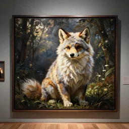 a furry painting in a musuem, ultra realistic