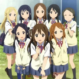 Anime key visual of the main cast of K-On!