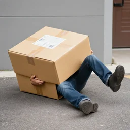 funny package delivery when rolling on the ground