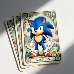 art nouveau hanafuda tarot of sonic the hedgehog, illustration HD