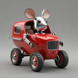 adventurer ( ( ( ( ( 1 9 5 0 s retro future robot android mouse wagon rv offroad robot. muted colors. ) ) ) ) ) by jean baptiste monge!!!!!!!!!!!!!!!!!!!!!!!!! chrome red