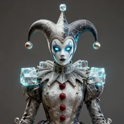 front shot of a court jester character, hyperdimensional, bioluminescent hypercubes, ((intricate)), elegant, highly detailed, centered, (((artstation, concept art, smooth, sharp focus, artgerm, Tomasz Alen Kopera, Peter Mohrbacher, donato giancola, Joseph Christian Leyendecker, WLOP, Boris Vallejo))), mugshot!!!!!, ugly!!!!!!, octane render, nvidia raytracing demo, grainy, muted