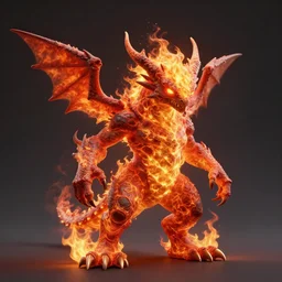 fire creature, high quality render, octane render, 4k, trending on artstation