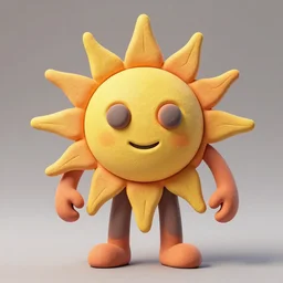 clay style 3 d render of abstract sun - headed character'mason lindroth '!!!!!'hylics style '!!! multimedia, stylized, 3 d graphics, 4 k image