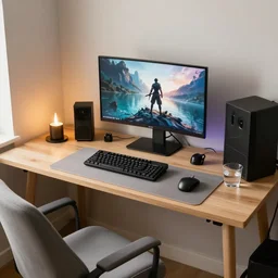 a cozy HYGGE gaming station