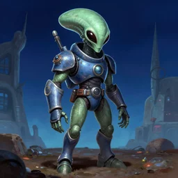 Digital art of alien in Star Control 2, artstation, trending