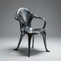 modern chair designed by H. R. Giger, slimy, shiny