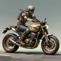 atompunk / decopunk motorcycle in the style of jean giraud in the style of moebius trending on artstation deviantart pinterest detailed realistic hd 8 k high resolution