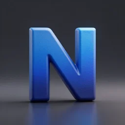 custom logo in the shape of the letter n, highly detailed, 4k, sharp focus, gradient, depth of field, blue, black, artstation, cgsociety, octane render,