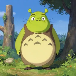 Shrek as my neighbour totoro